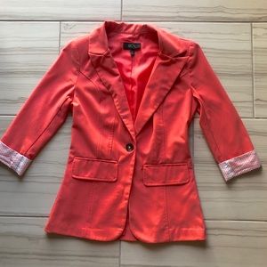 Coral pink BCX blazer from Macy’s